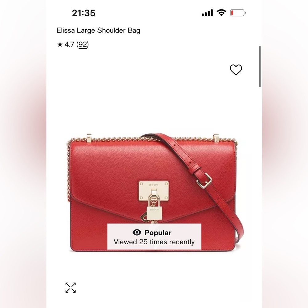 DKNY shoulder red bag